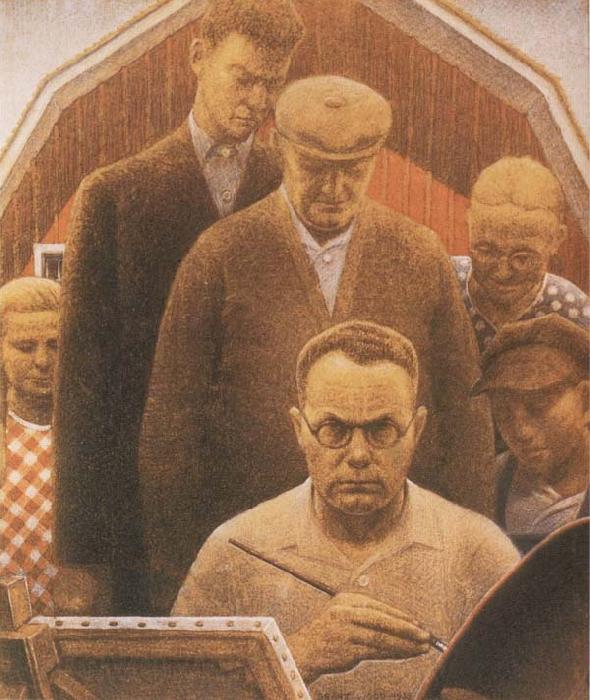 Grant Wood Return from Bohemia Norge oil painting art